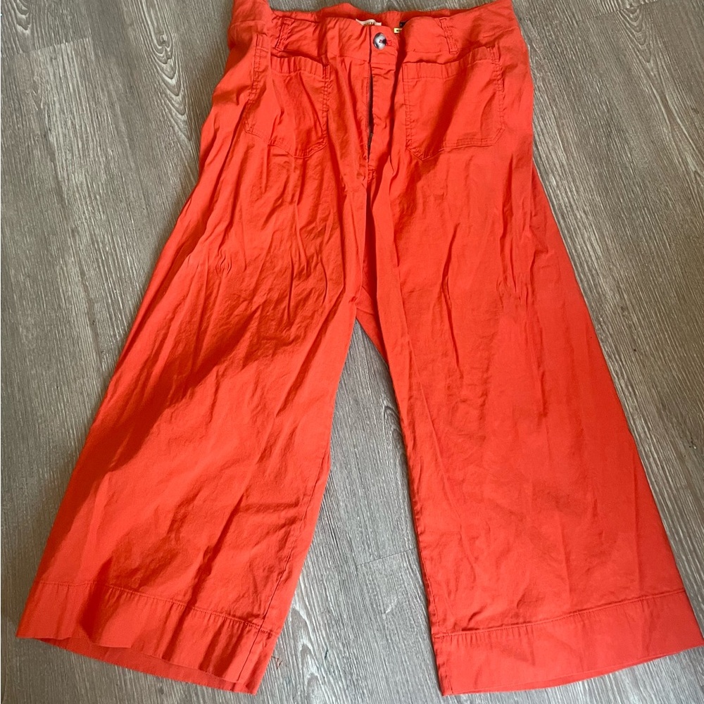 Anthropologie “The Collette” Bright Orange/Red Pants